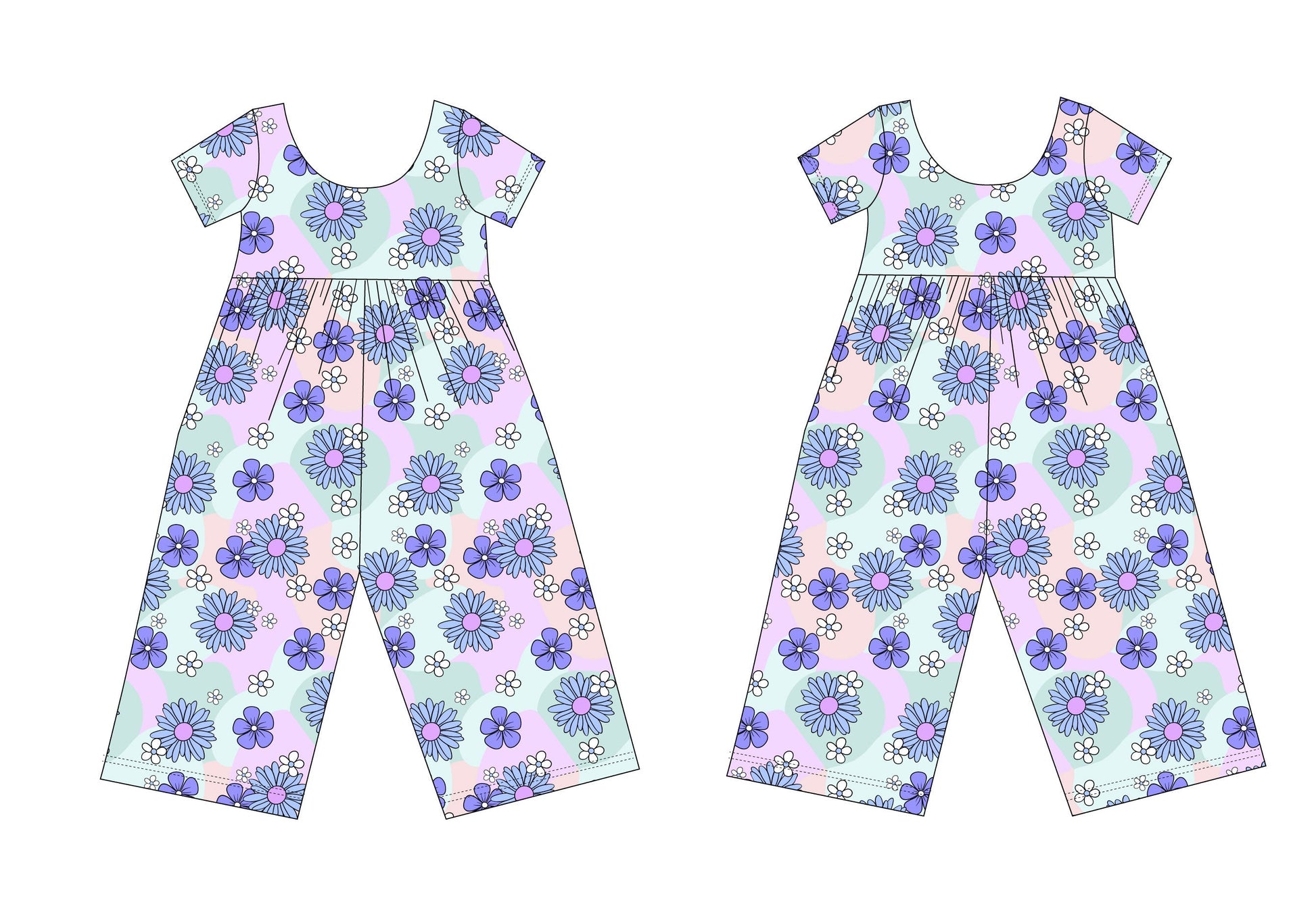 Blake - Wide Leg Romper Blush Lotus