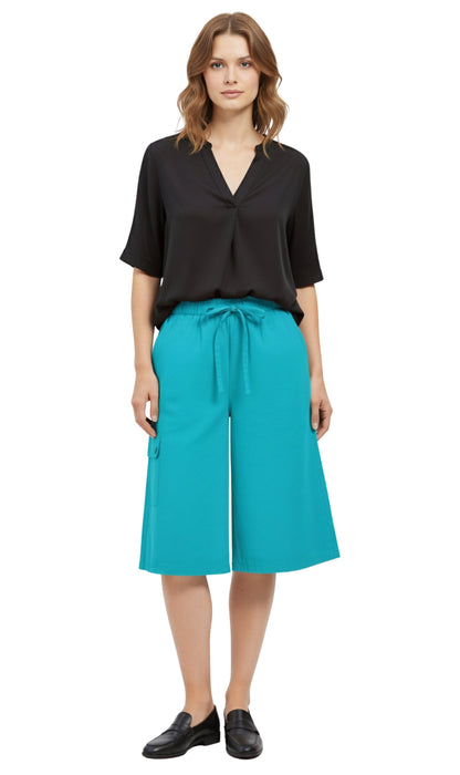 Women's 100% Calcutta Cotton Split Skirt Culottes with Cargo Pockets TURTLE BAY APPAREL