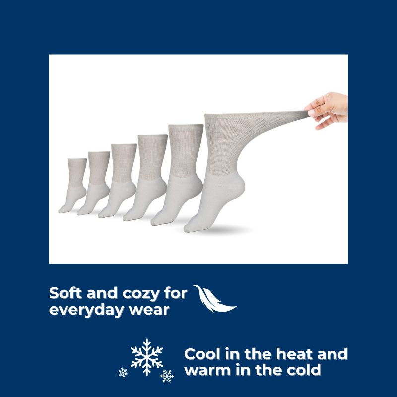 Women's Cotton Diabetic Crew Socks (6 Pair) DSC
