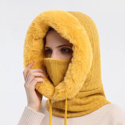 Thicken Knitted Fleece One-Piece Winter Scarf Mask ViralGalleria.com