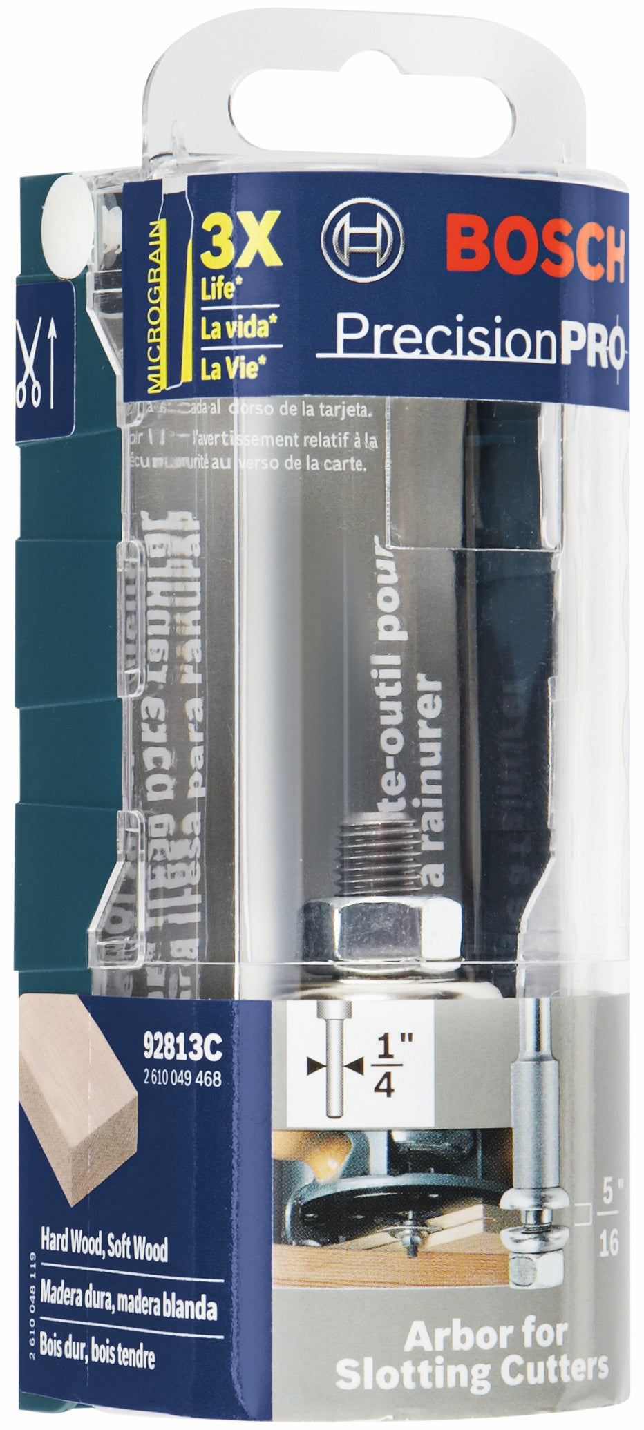 BOSCH 92813C 5/16 In. Arbor for Slotting Cutters VM Hardware