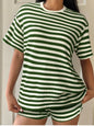 Striped Round Neck Top and Shorts Set New Era Fashion LLc