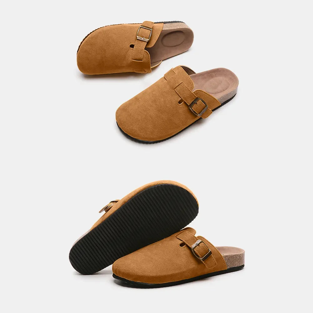 Suede Closed Toe Buckle Slide New Era Fashion LLc