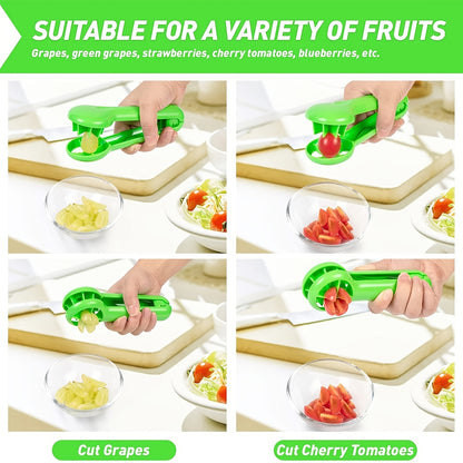 PANCERKA Portable Fruit Cutter - No Blade, Easy Grip Handle, Ergonomic Design for Safe Slicing, Dishwasher Safe, Ideal for Grapes, Cherries, Tomatoes, Strawberries, and Small Fruits, Fruit Slicing Tool | Ergonomic Handle | Du NovaCart