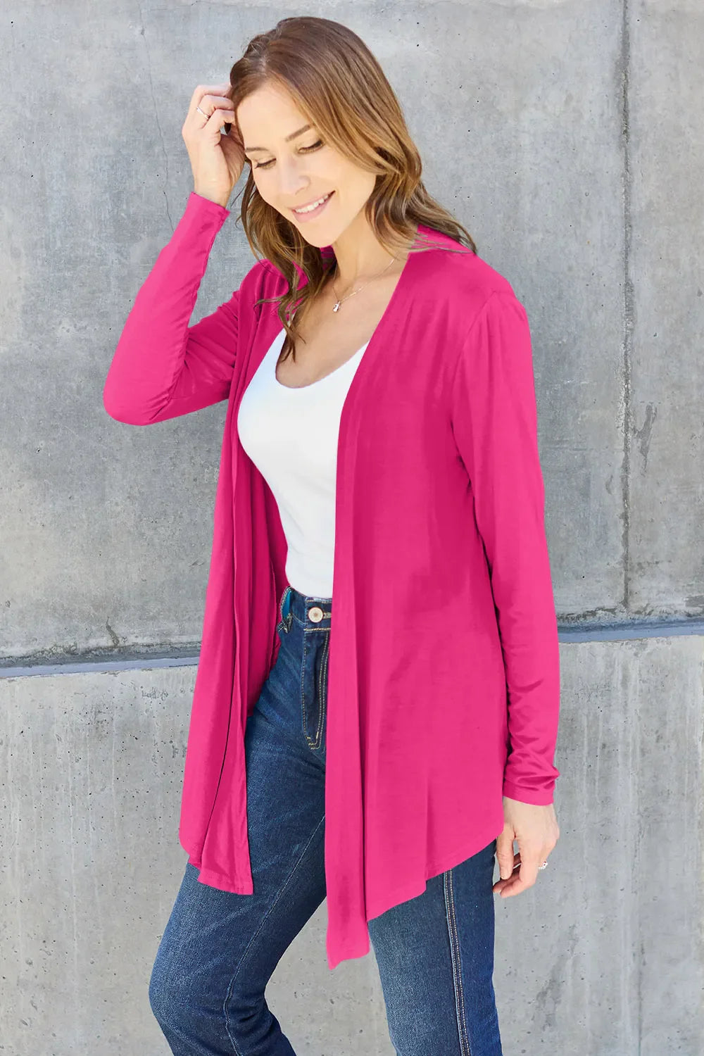 Basic Bae Full Size Open Front Long Sleeve Cardigan New Era Fashion LLc