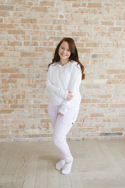 Pink Stripes - Women's Jogger Blush Lotus