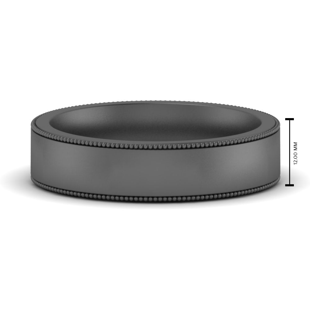Stepped Edge Comfort Fit Flat Mens Band Fascinating Diamonds