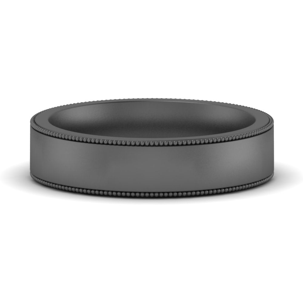 Stepped Edge Comfort Fit Flat Mens Band Fascinating Diamonds
