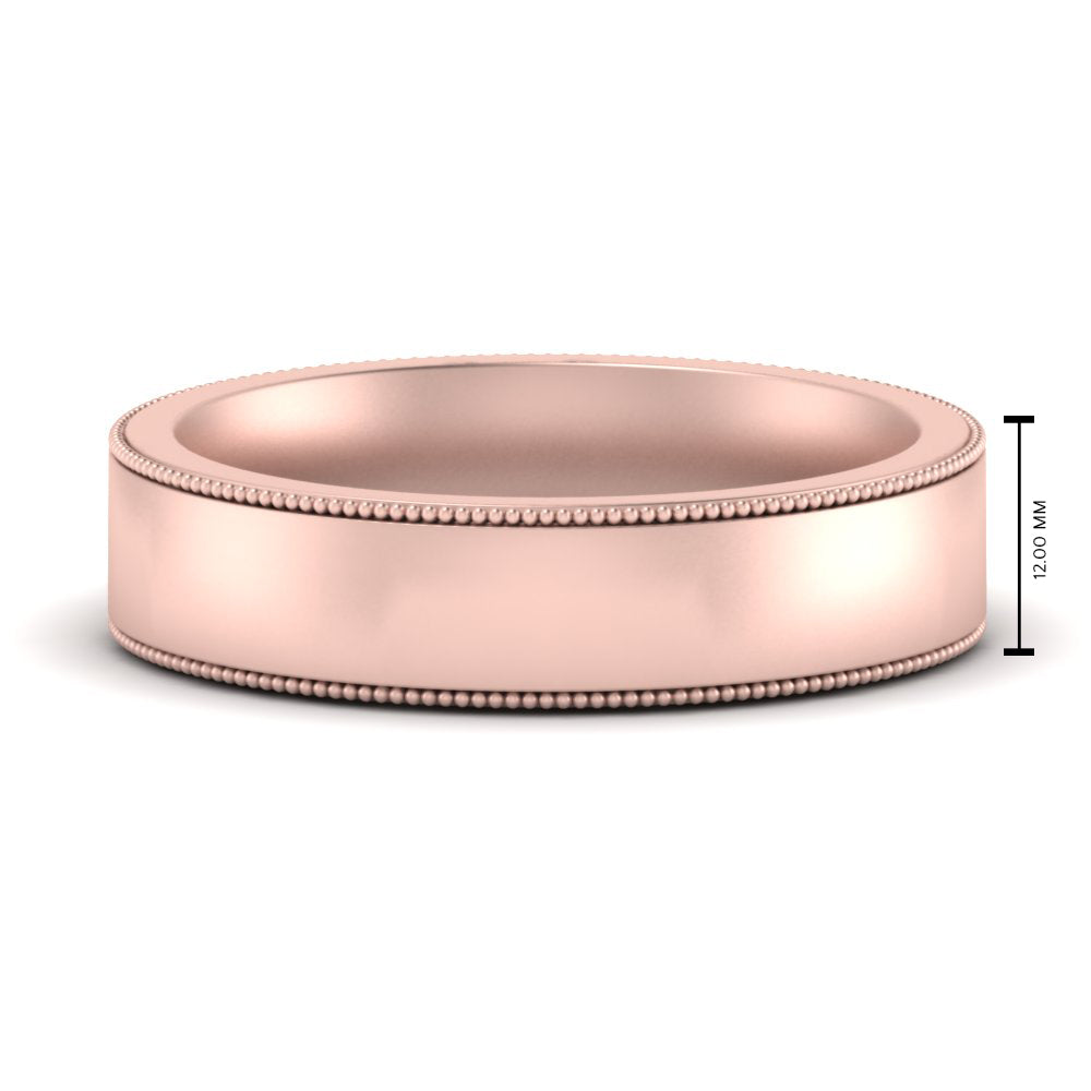 Stepped Edge Comfort Fit Flat Mens Band Fascinating Diamonds