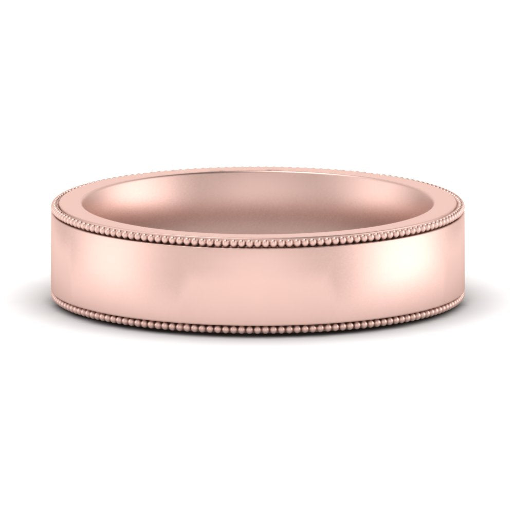 Stepped Edge Comfort Fit Flat Mens Band Fascinating Diamonds