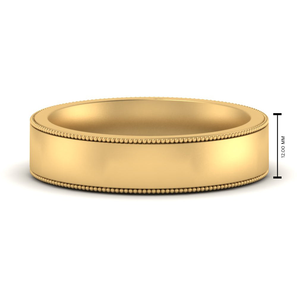 Stepped Edge Comfort Fit Flat Mens Band Fascinating Diamonds