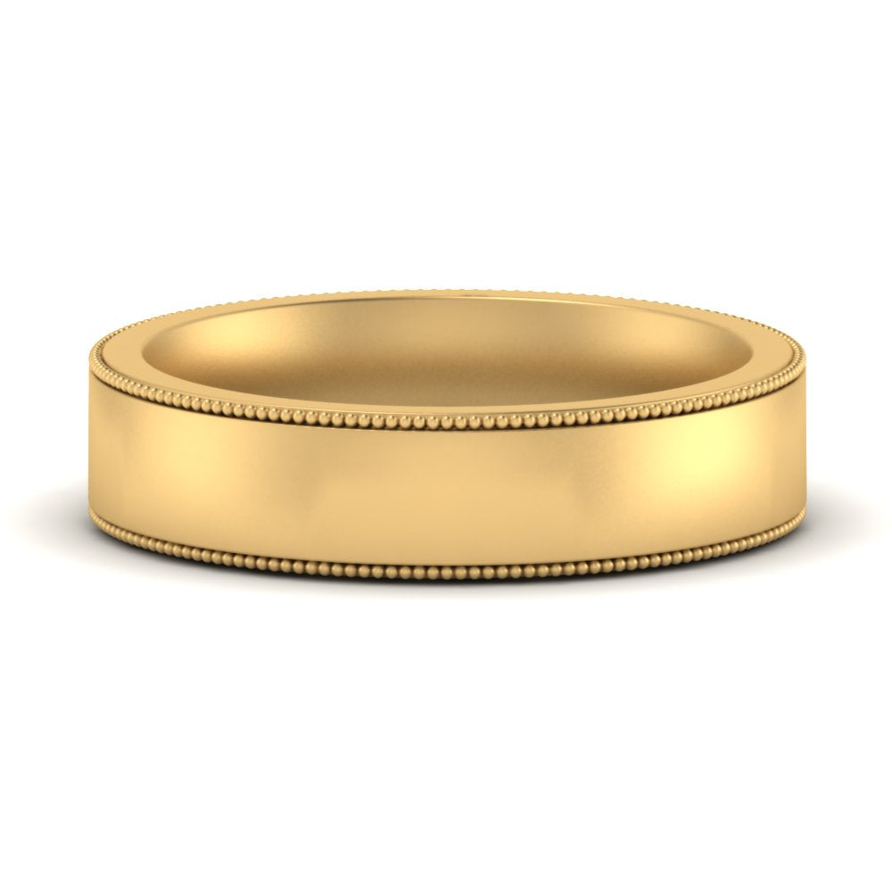 Stepped Edge Comfort Fit Flat Mens Band Fascinating Diamonds
