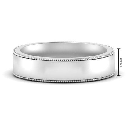 Stepped Edge Comfort Fit Flat Mens Band Fascinating Diamonds