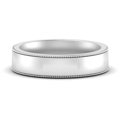 Stepped Edge Comfort Fit Flat Mens Band Fascinating Diamonds