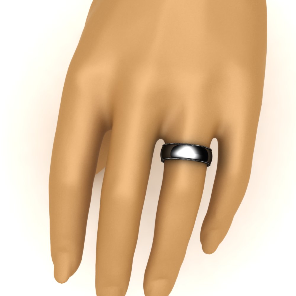 Comfort Fit Wedding Band Milgrain Edge Fascinating Diamonds