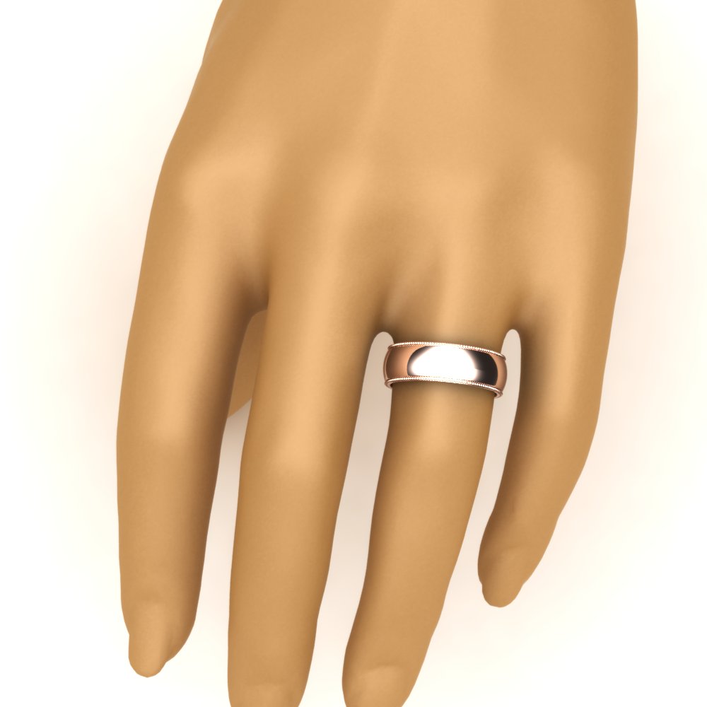 Comfort Fit Wedding Band Milgrain Edge Fascinating Diamonds