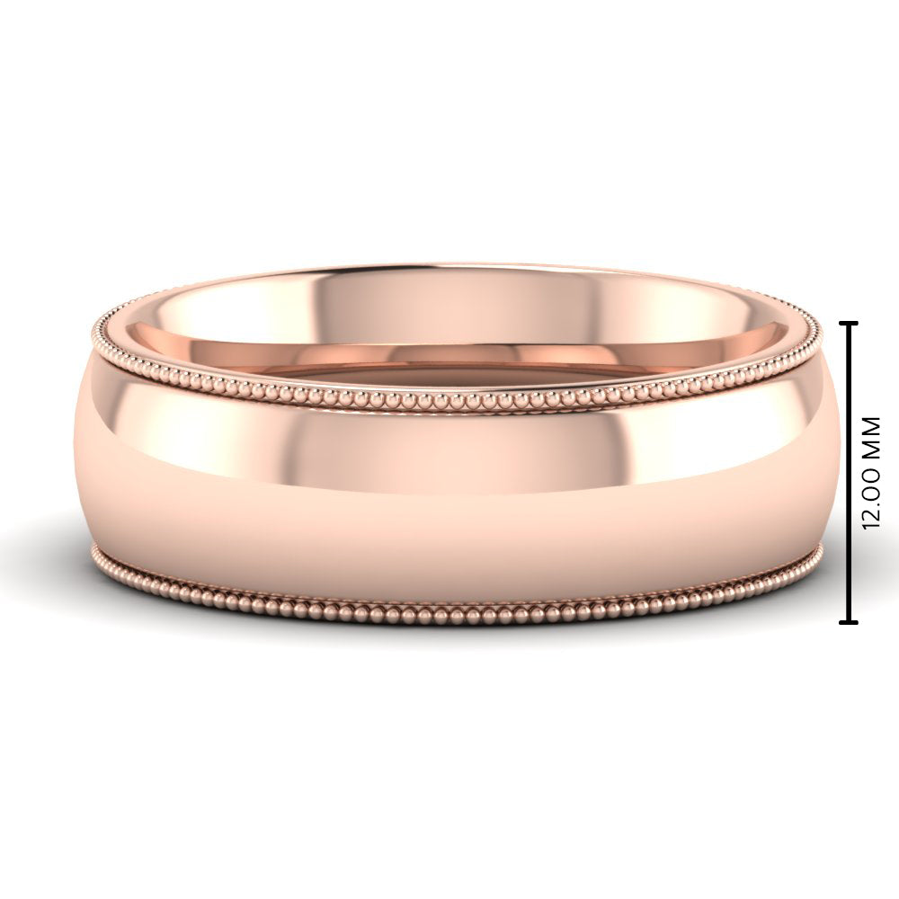 Comfort Fit Wedding Band Milgrain Edge Fascinating Diamonds