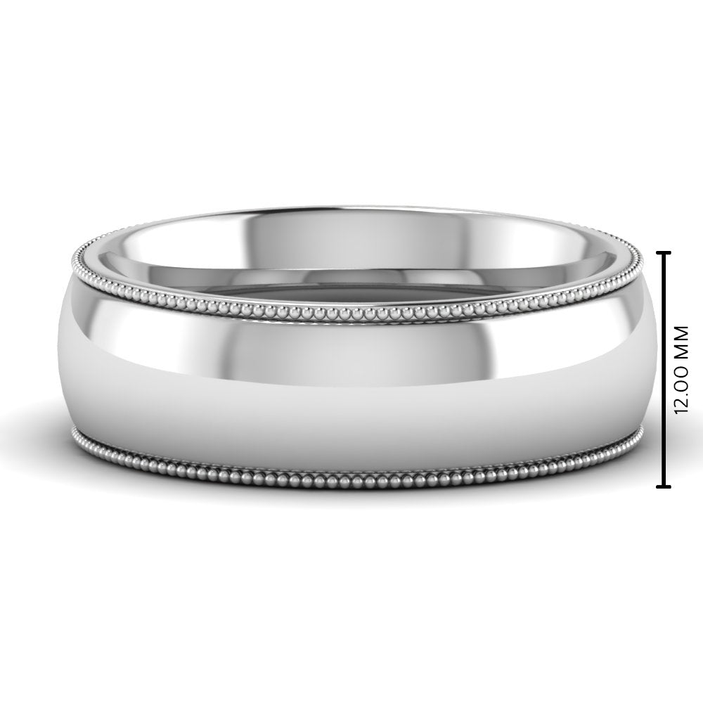 Comfort Fit Wedding Band Milgrain Edge Fascinating Diamonds