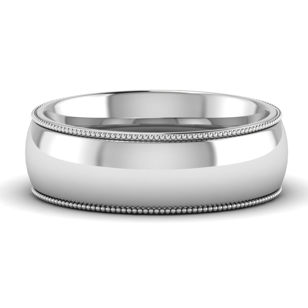 Comfort Fit Wedding Band Milgrain Edge Fascinating Diamonds