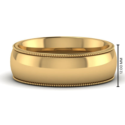 Comfort Fit Wedding Band Milgrain Edge Fascinating Diamonds