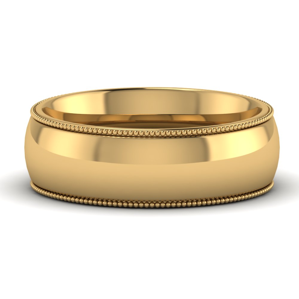 Comfort Fit Wedding Band Milgrain Edge Fascinating Diamonds
