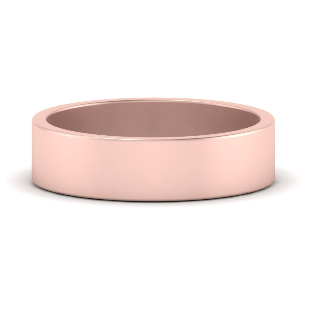5 mm Flat Gold Wedding Band Fascinating Diamonds
