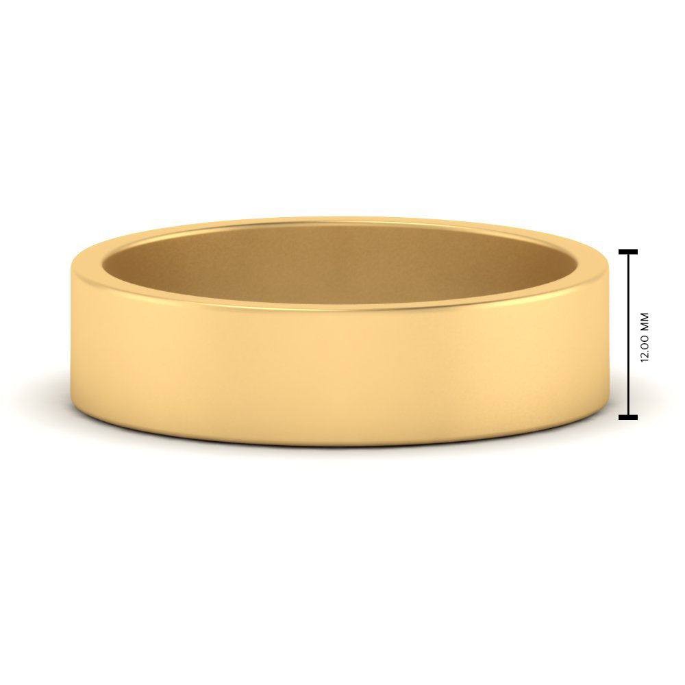 5 mm Flat Gold Wedding Band Fascinating Diamonds