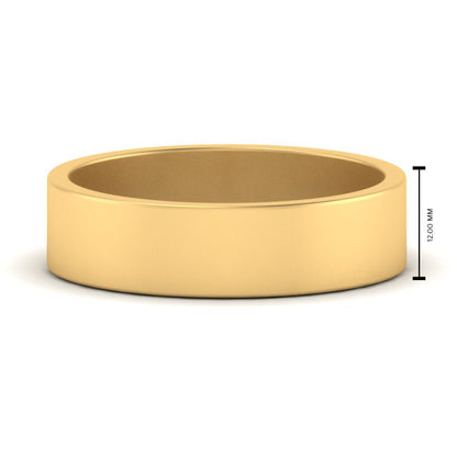 5 mm Flat Gold Wedding Band Fascinating Diamonds