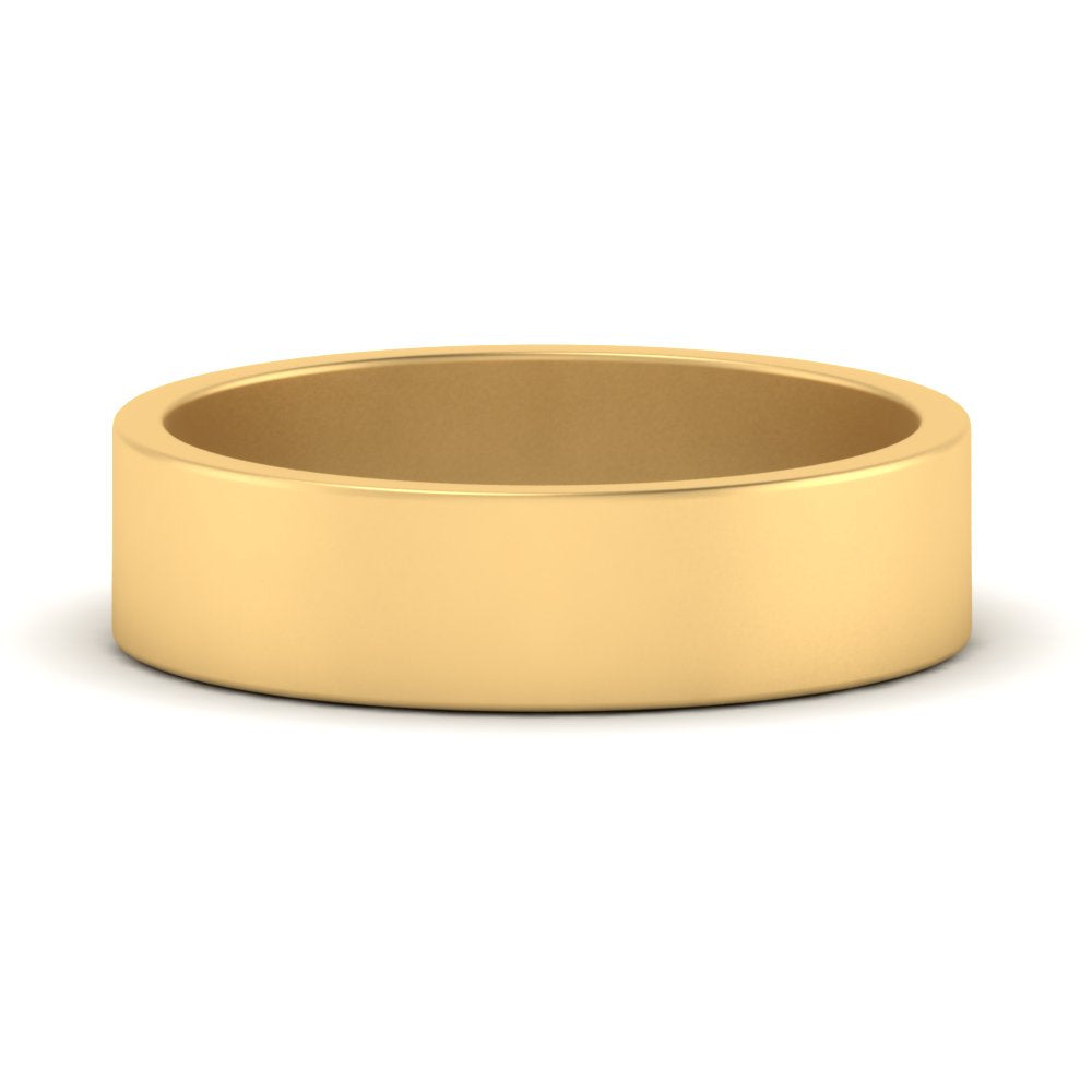 5 mm Flat Gold Wedding Band Fascinating Diamonds