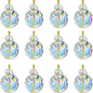 12-Pieces: Multicolor Crystal Glass Christmas Balls Ornaments