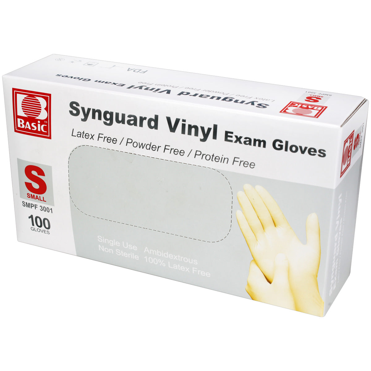 Powder Free Vinyl Exam Gloves - Small, 100/Bx quakekits.com