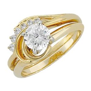 14K Yellow 1/8 CTW Natural Diamond Wrap-Style Enhancer Ring Ethereal Legacy Boutiques