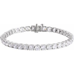 14K White 12 CTW Lab-Grown Diamond Line 7" Bracelet Ethereal Legacy Boutiques