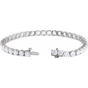 14K White 12 CTW Lab-Grown Diamond Line 7" Bracelet Ethereal Legacy Boutiques