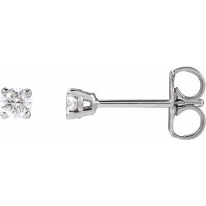 Sterling Silver 2.5 mm Imitation White Cubic Zirconia Earrings Ethereal Legacy Boutiques