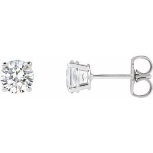 14K White 1 CTW Lab-Grown Diamond Earrings Ethereal Legacy Boutiques