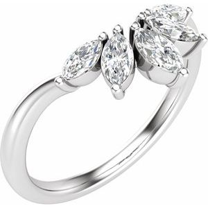 14K White 3/8 CTW Natural Diamond Contour Band Ethereal Legacy Boutiques