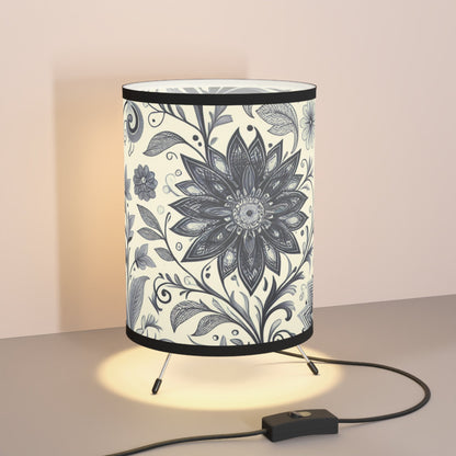 Elegant Floral Tripod Lamp, Home Decor, Accent Lighting, Modern Design, Bedroom Lighting, Living Room Decor, Unique Gift Grayceful LLC
