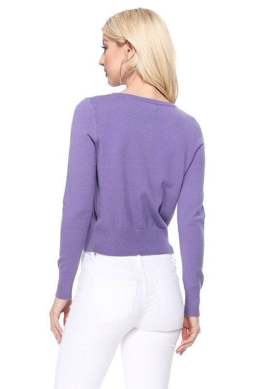 Gem Button Crew Neck Long Sleeve Sweater Cardigan Shop Style & More | Fresh Looks, Everyday Deals & Free Shipping
