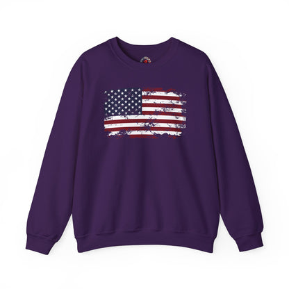 Vintage Style American Flag Crewneck Sweatshirt The Devil's Pickle