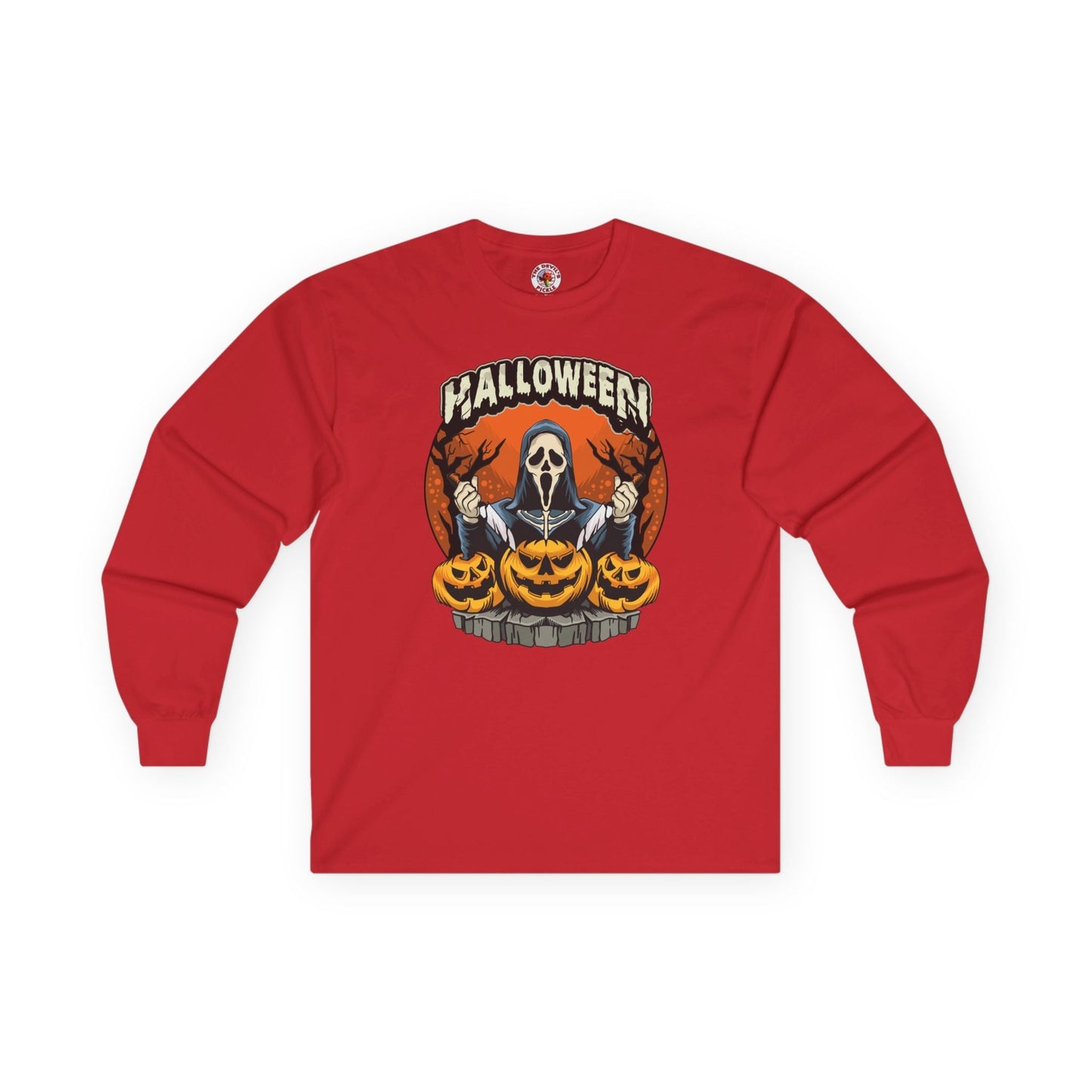 Screamer Killer Ghost Halloween Long Sleeve Tee The Devil's Pickle