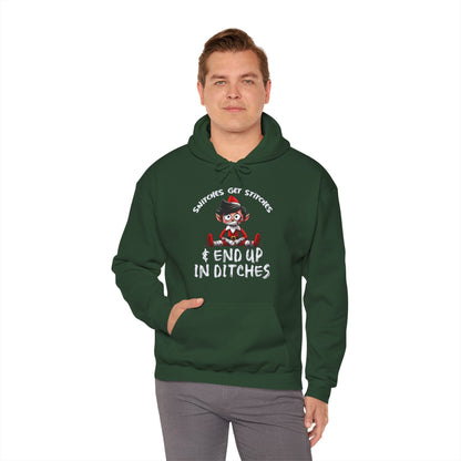 Snitches Get Stitches Hooded Sweatshirt The Devil's Pickle
