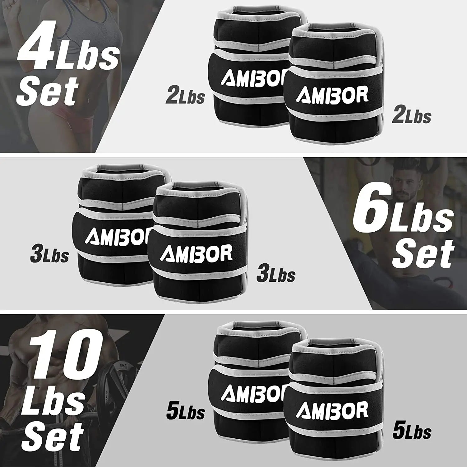 YYOJ  Ankle Weights, Adjustable Leg Weights Straps for Exercise, Wrist Weight Set for Women and Men