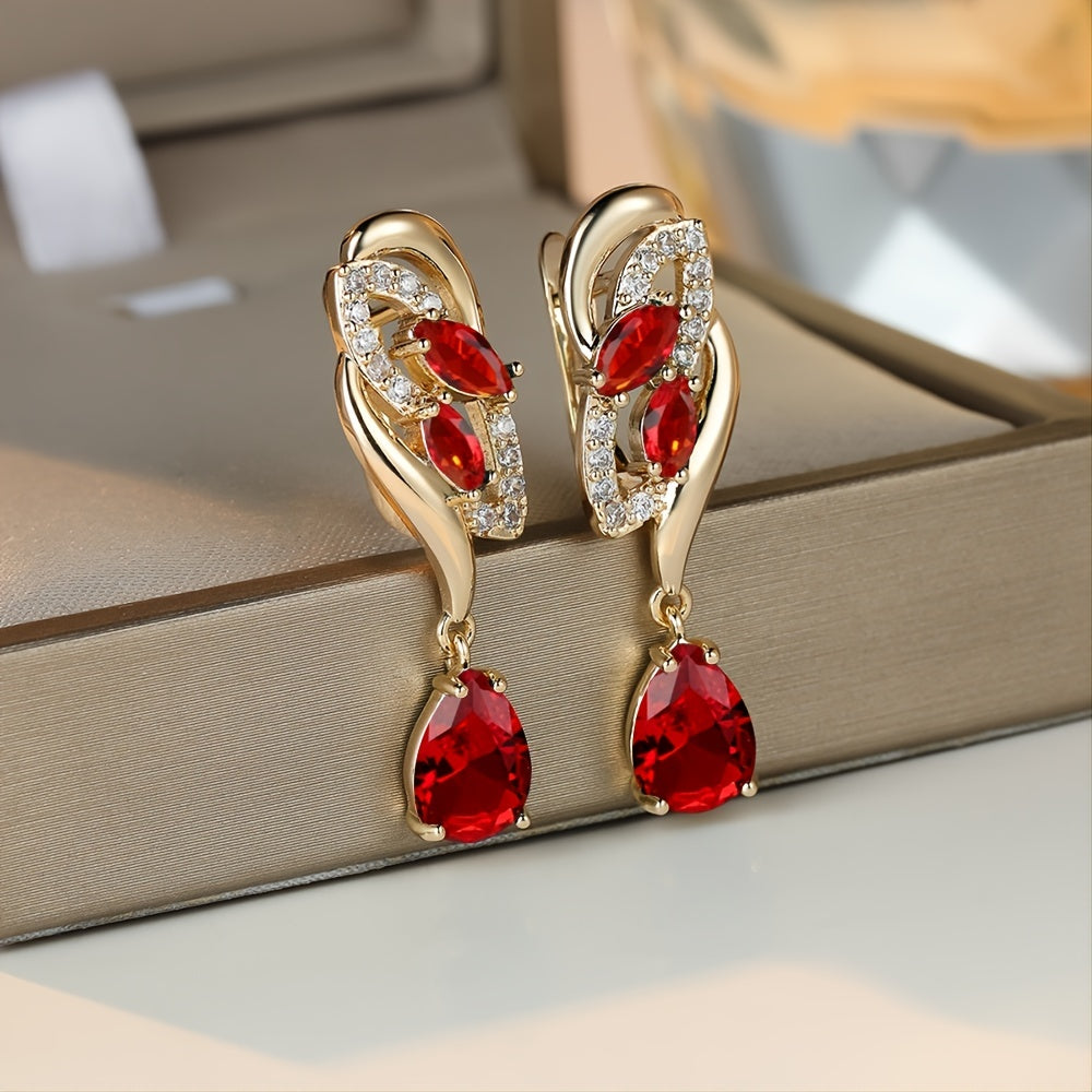 Romantic Flower Dangle Earrings Women Birthstone Party Earrings Jewelry Gifts NovaCart