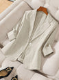Women's Three-Quarter Sleeve Single-Button Casual Blazer FitiqueFit