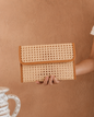 Eva Leather and Rattan Clutch Village Thrive
