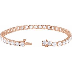 14K Rose 12 CTW Lab-Grown Diamond Line 7" Bracelet Ethereal Legacy Boutiques