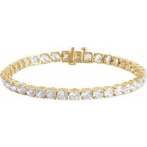 14K Yellow 12 CTW Lab-Grown Diamond Line 7" Bracelet Ethereal Legacy Boutiques