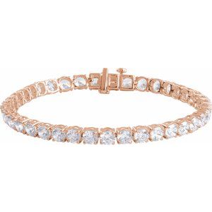 14K Rose 12 CTW Lab-Grown Diamond Line 7" Bracelet Ethereal Legacy Boutiques