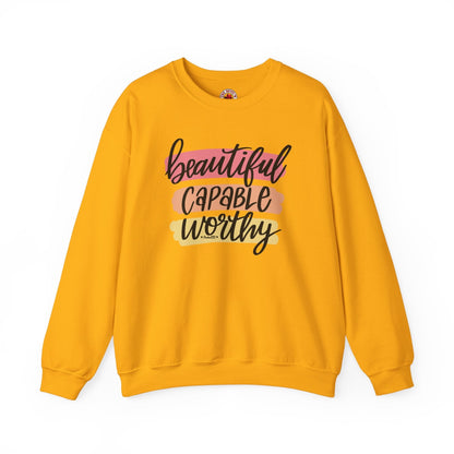Beautiful Capable Worthy Crewneck Sweatshirt The Devil's Pickle